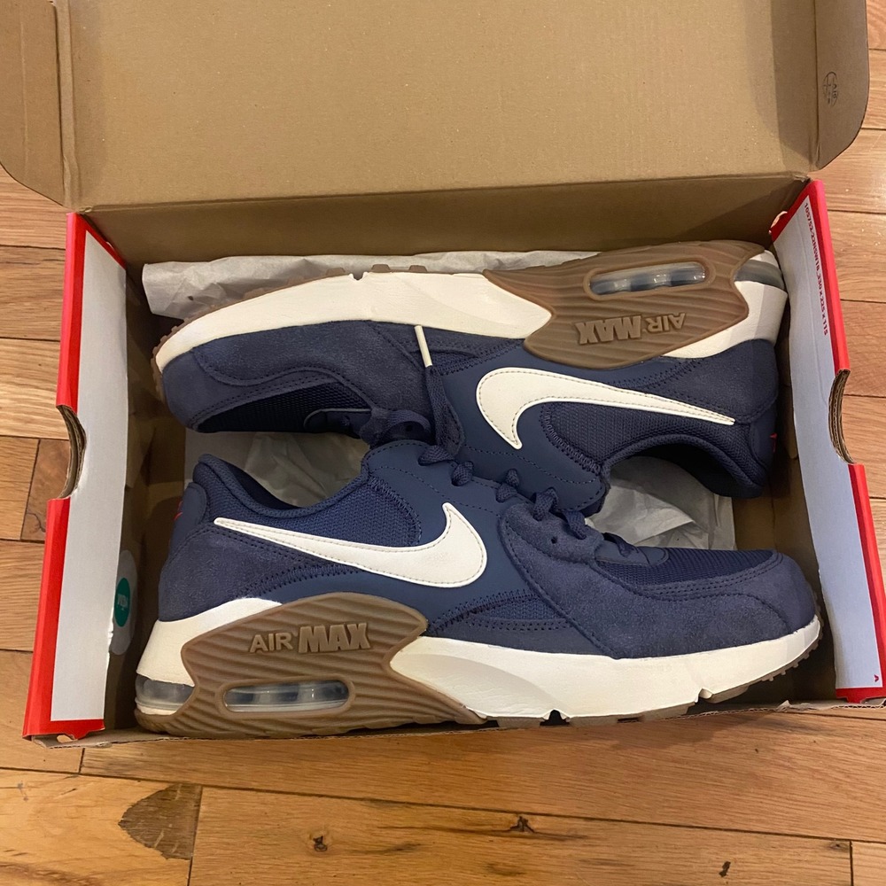 Nike Air Max‎ Excee Men's Navy White Gum Casual Athletic Shoes Size 10.5